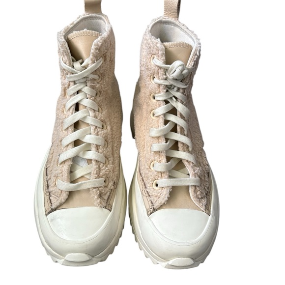 Converse Run Star Hike Hi Sherpa Farro Platform Sneakers Beige A04258C Sz 8.5 - Picture 9 of 15